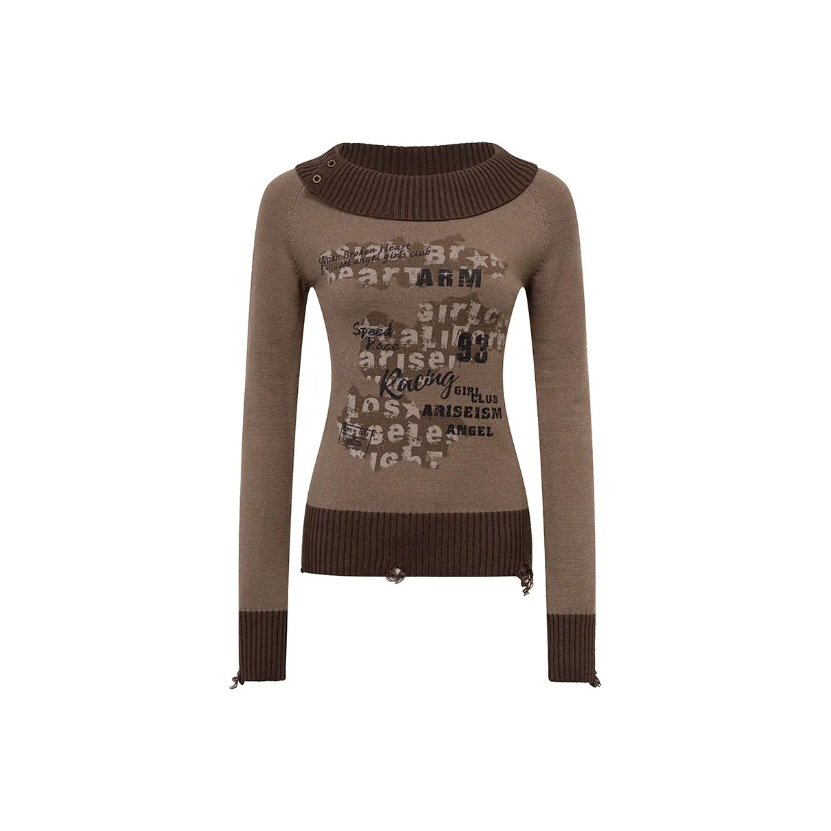 Ariseism Стильный Off The Плечо Свитер Женские ОТДЕЛЕНИЕ Топ Женские