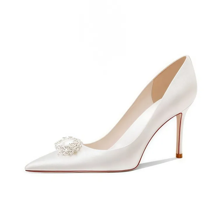 Imono Французский Заостренный носок Элегантный Утонченный Дизайн Романтический PURE Вечеринка Вечернее Платье Узкий каблук Высокие каблуки 6 см 8 см Женские