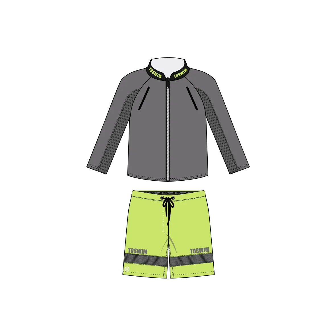 TOSWIM Серый Зеленый Радужный Купальники для Детей