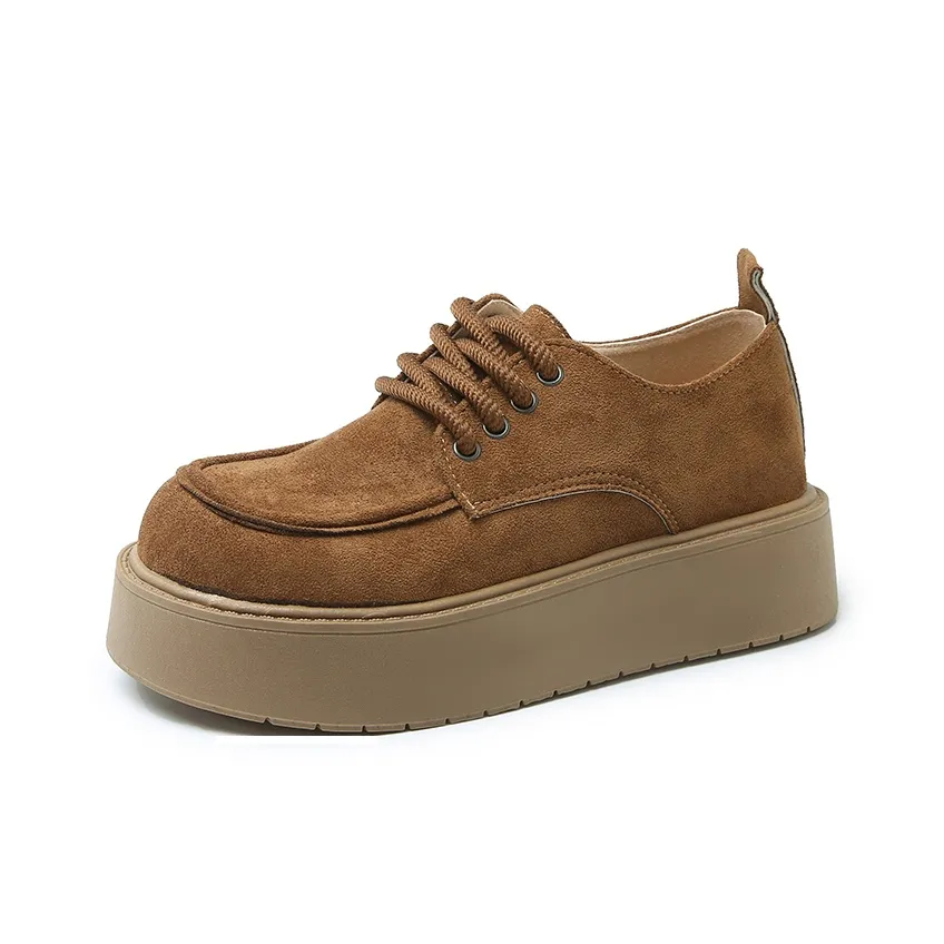 WUJI Винтаж Платформа Лоферы Deep Увеличение Высоты Пальцев Повседневная Универсальная Обувь Без Подкладки Женская