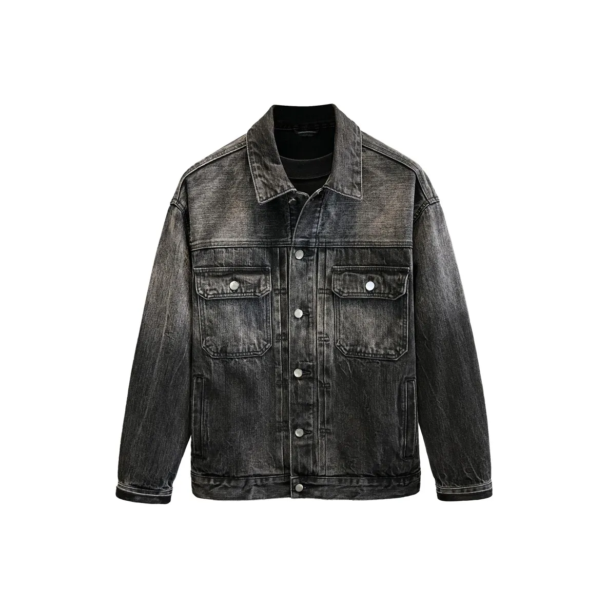 YGQPZHZ Черный Мужской Джинсовый Куртка