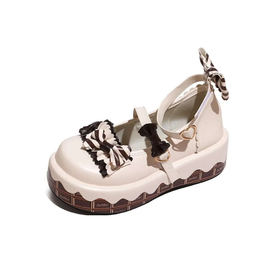 NX DOUGHNUT Платформа Французский Hepburn Позиционирование стиля Платформа Кожаные туфли с мягкой подошвой Туфли Мэри Джейн Для Женщин