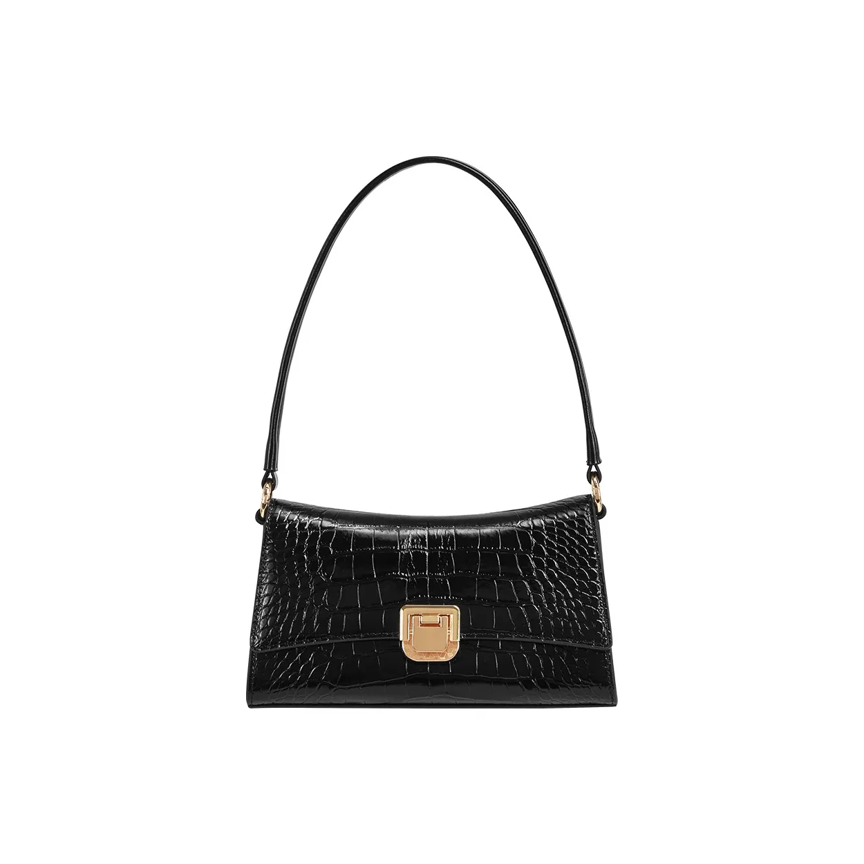 Miao Di Коровья кожа Одно плечо Сумка Женская Полночный черный