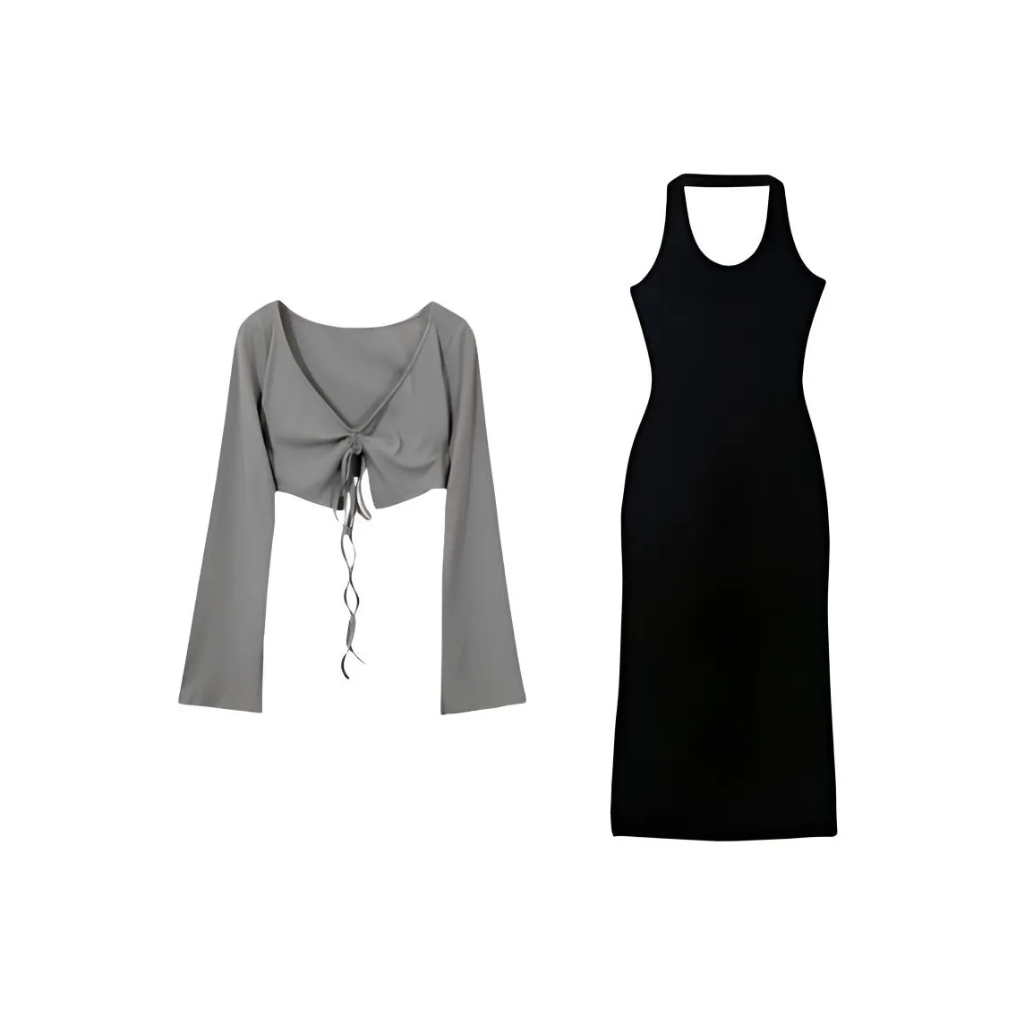 PNVB Серый Черный Женские Комплекты с Юбкой
