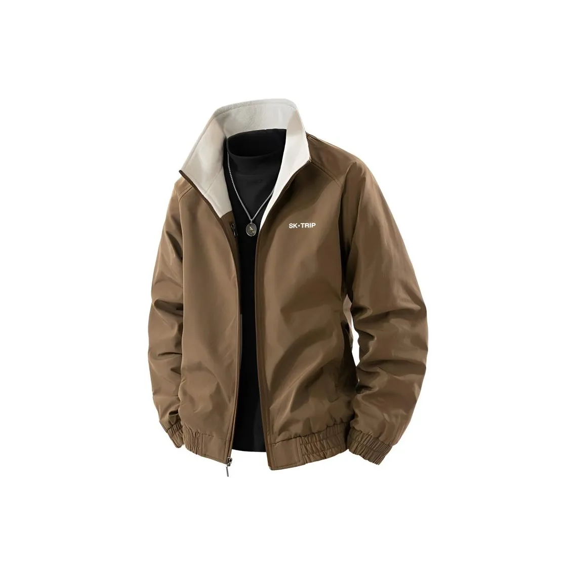 SK.TRIP Коричневый Shell + Абрикосовый Polar Fleece Lining Мужская Куртка