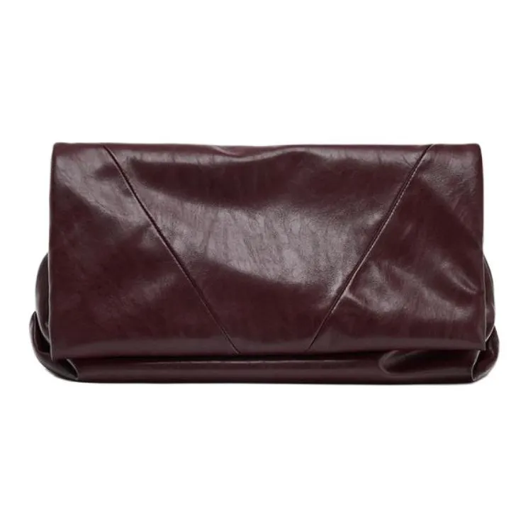 ZARA Полиуретан Конверт Сумка Сумка через плечо Сумка на плечо Женская Темно-красный Цвет