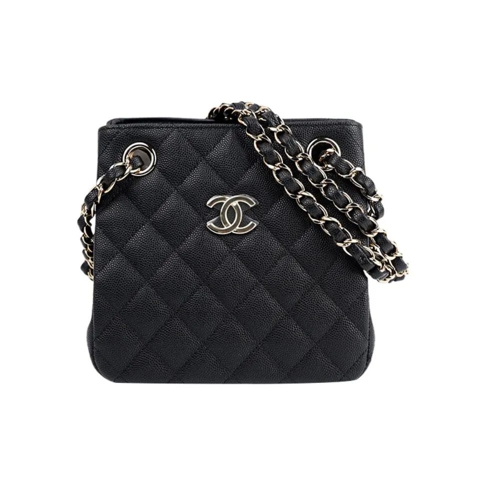 CHANEL Caviar Grain Embossed Cow Leather Hobo Bag, Tote Bag, Shopping Bag, Crossbody Bag, Shoulder Bag Women's Black