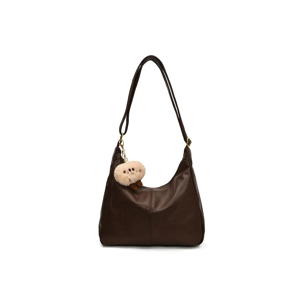 DIFFERENT FACES ПУ (полиуретан) Сумка через плечо большая женская сумка кофе