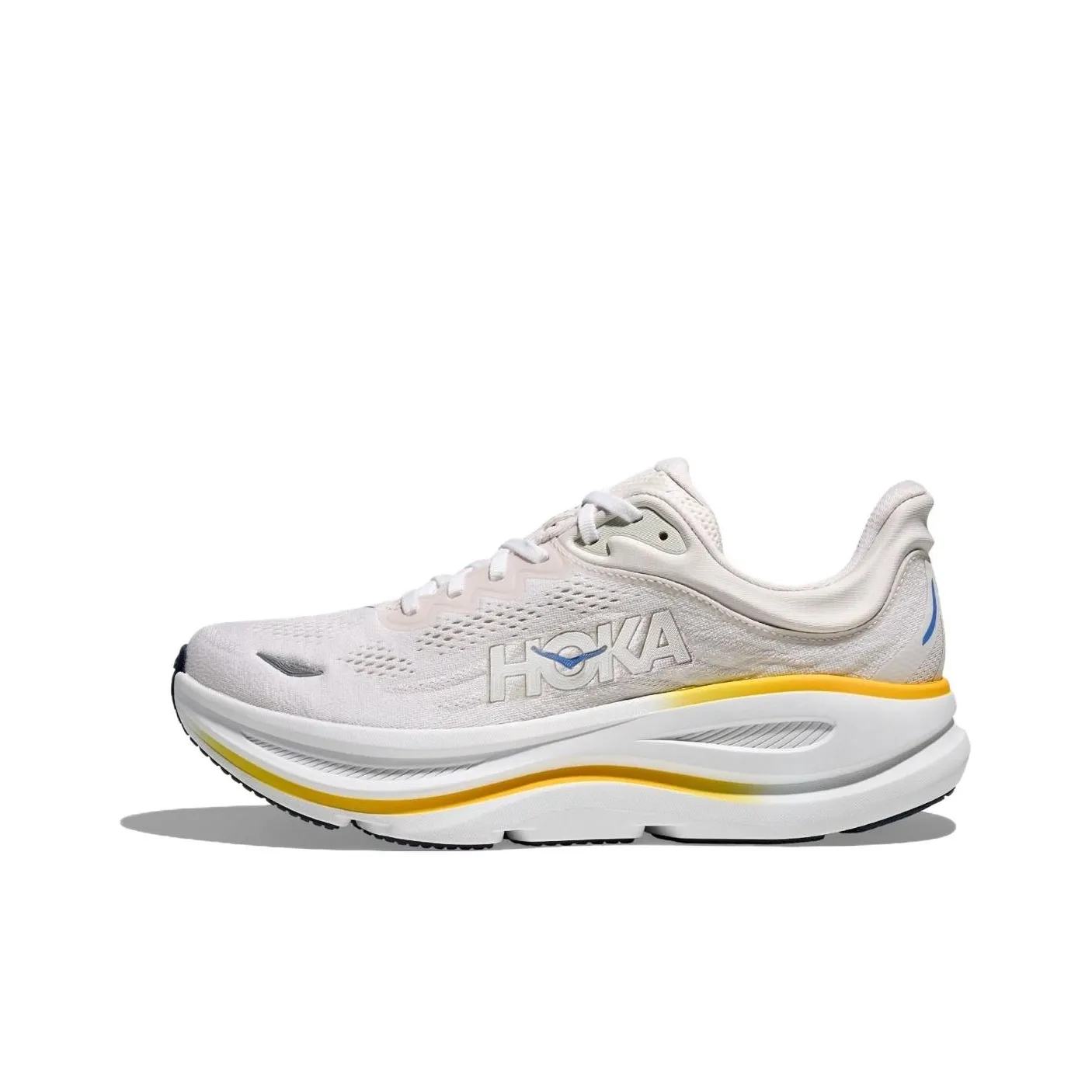 HOKA ONE ONE Bondi 9 Дышащий Поддержка Супер-Критическая Пена Средняя Подошва Повседневные Кроссовки для Трейлраннинга Мужские Белые
