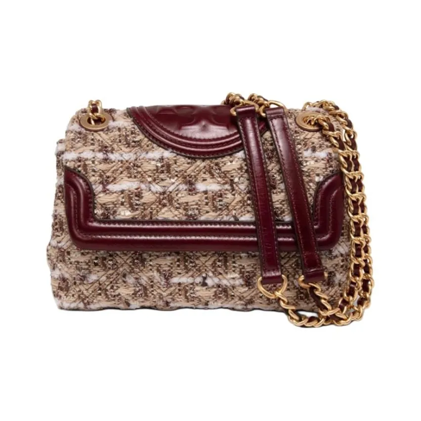 TORY BURCH Fleming Кожа Портативная Сумка через плечо Сумка на плечо Большая Женская Коричневая