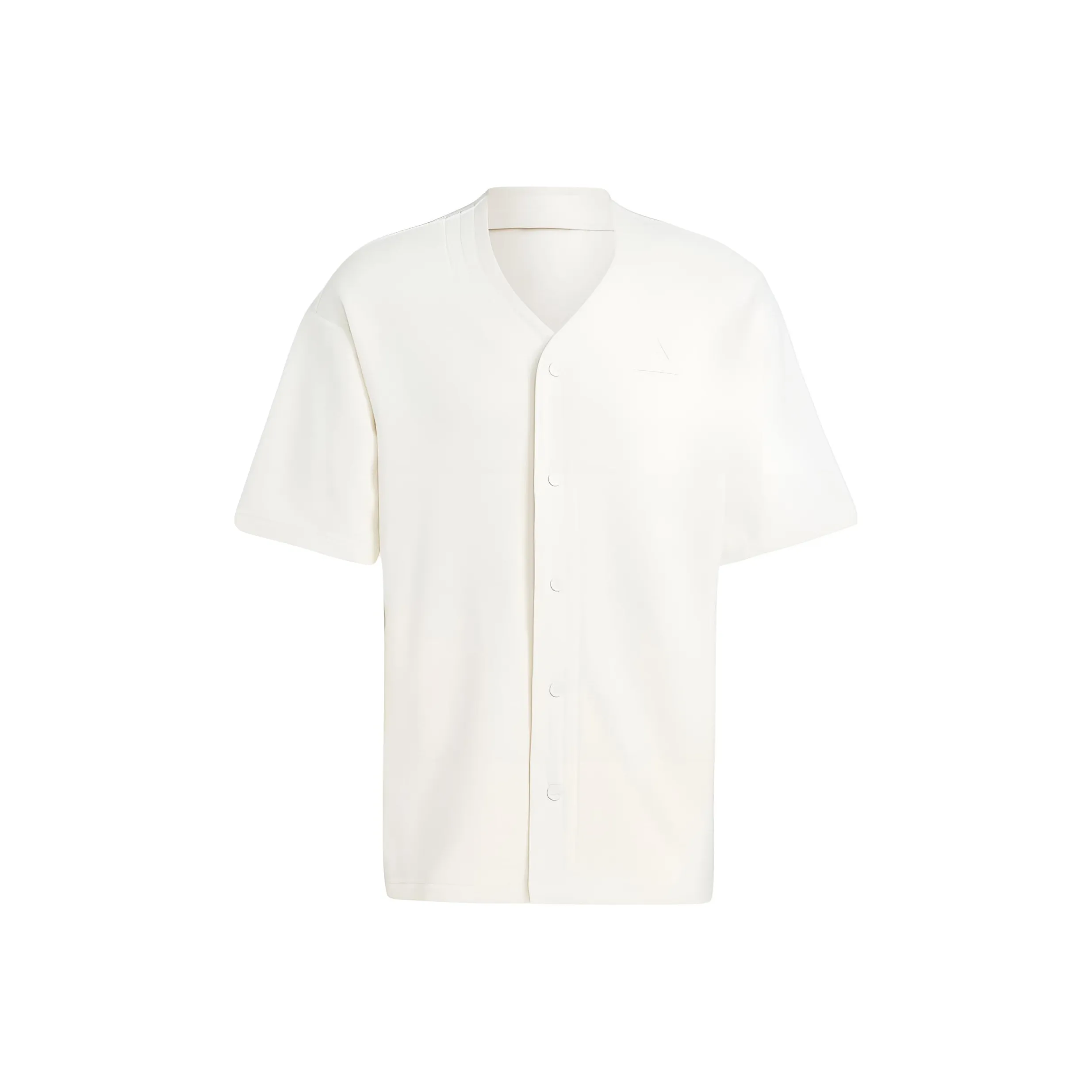 Adidas Lounge Piqué Terry Baseball Shirt Men's White