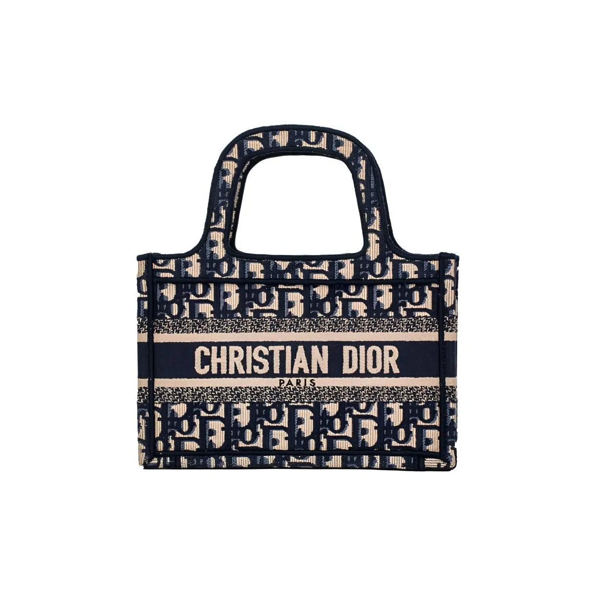 DIOR BookTote Canvas Bag, Tote Bag, Shopping Bag, Handbag Mini Women's Denim Blue/Beige