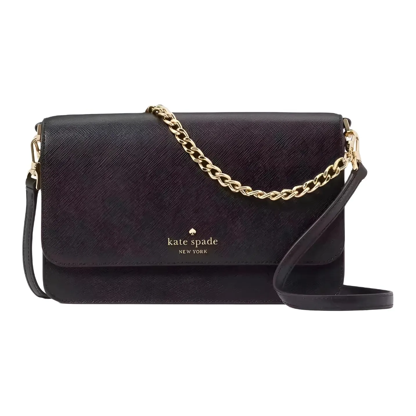 Kate Spade Saffiano Leather Shoulder Bag, Crossbody Bag Women's Black