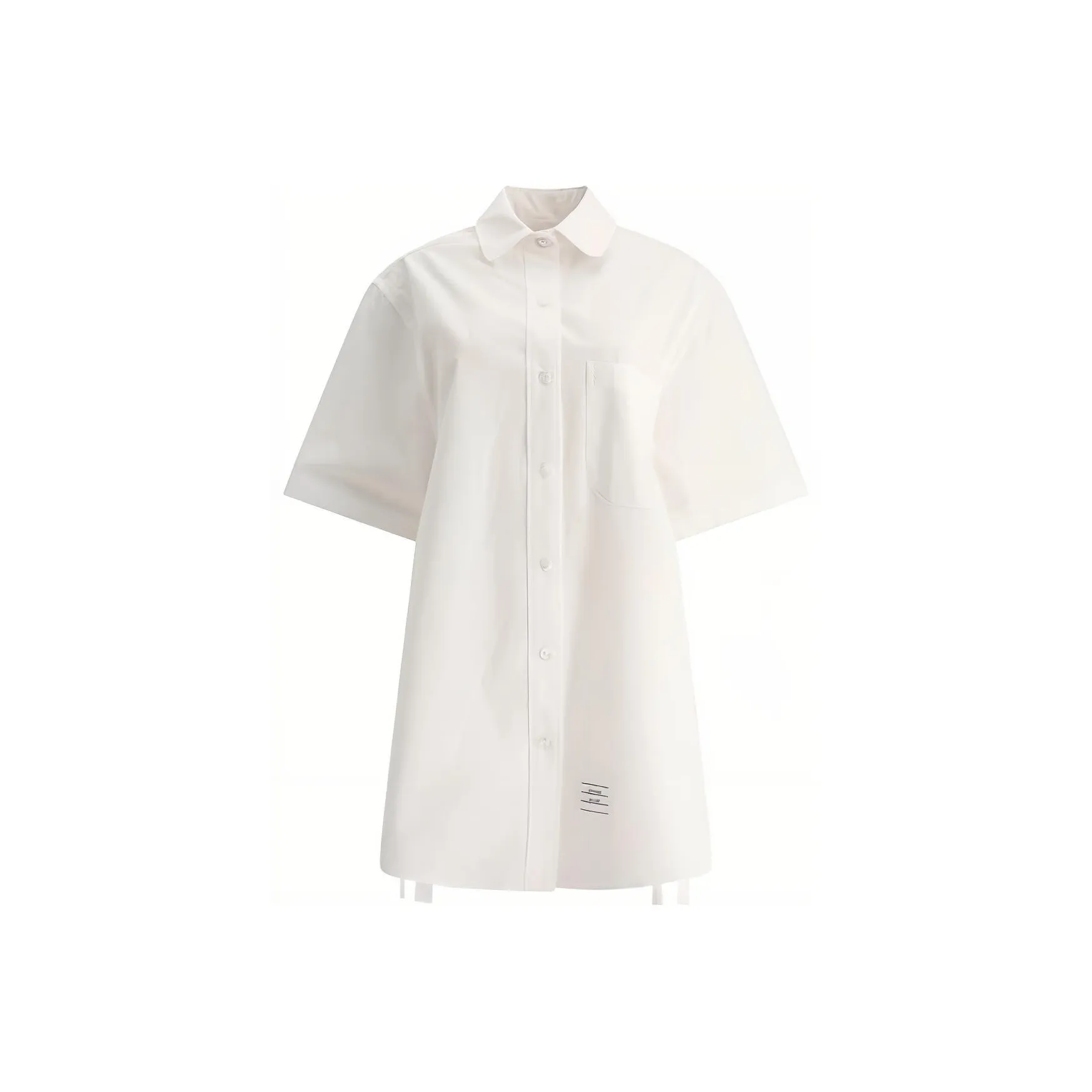 THOM BROWNE Logo Patch Button Up Shirt Dress
