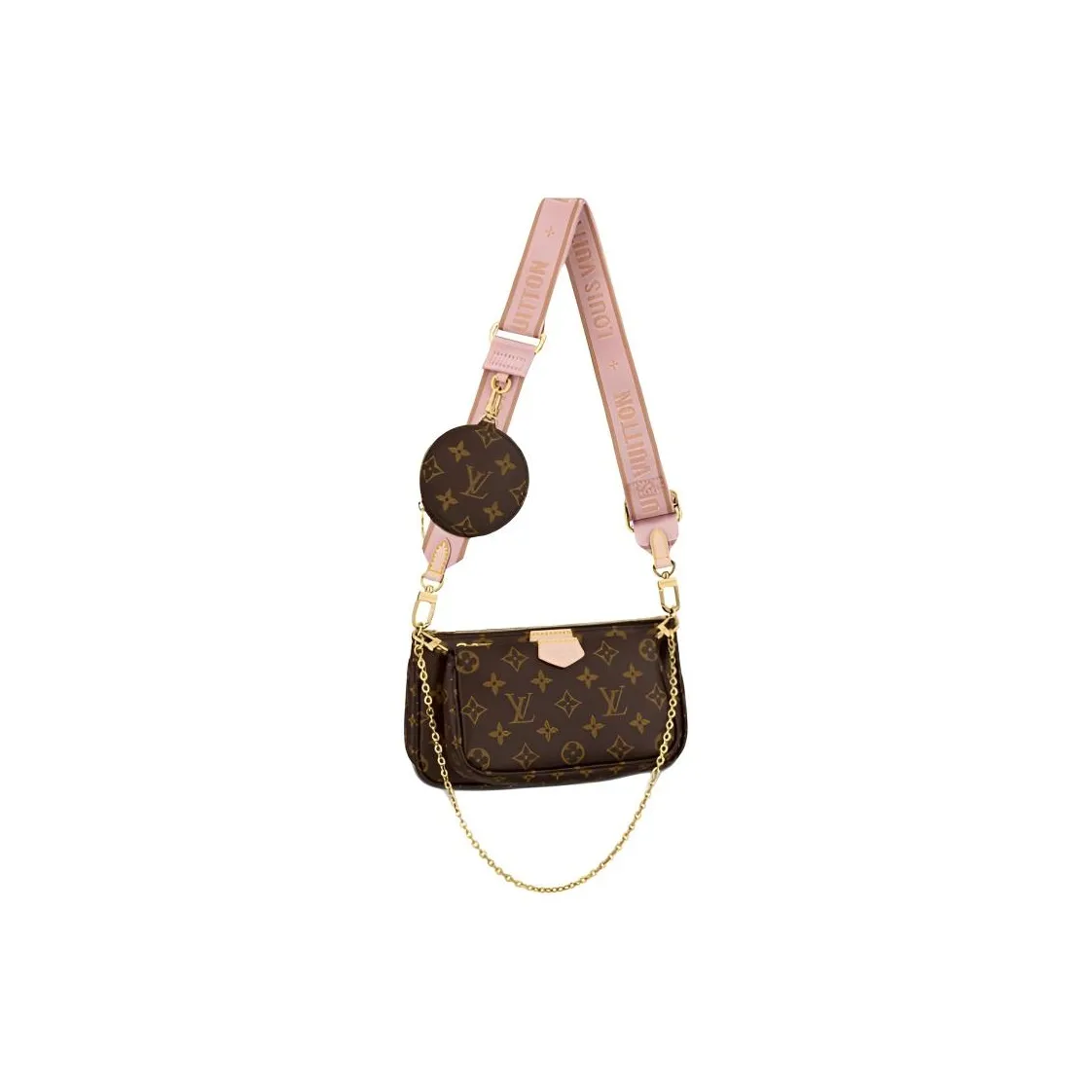 LOUIS VUITTON Multi Pochette Accessoires Monogram Rose Clair