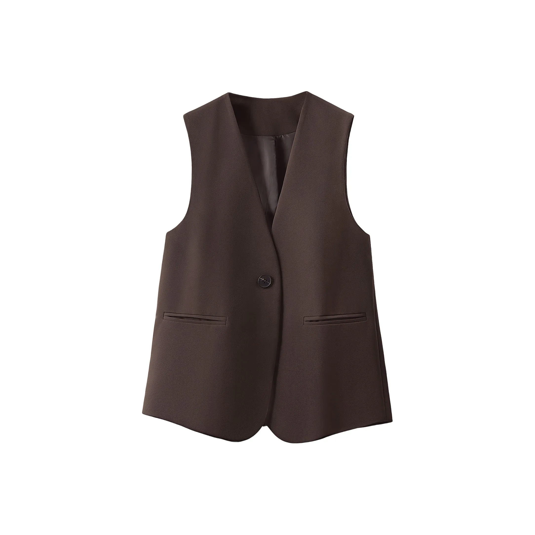 SIBAISHE Темный кофейный женский жилет