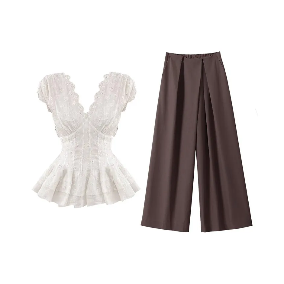 MARIE·COCO Топ + Повседневные брюки Женские Повседневные костюмы