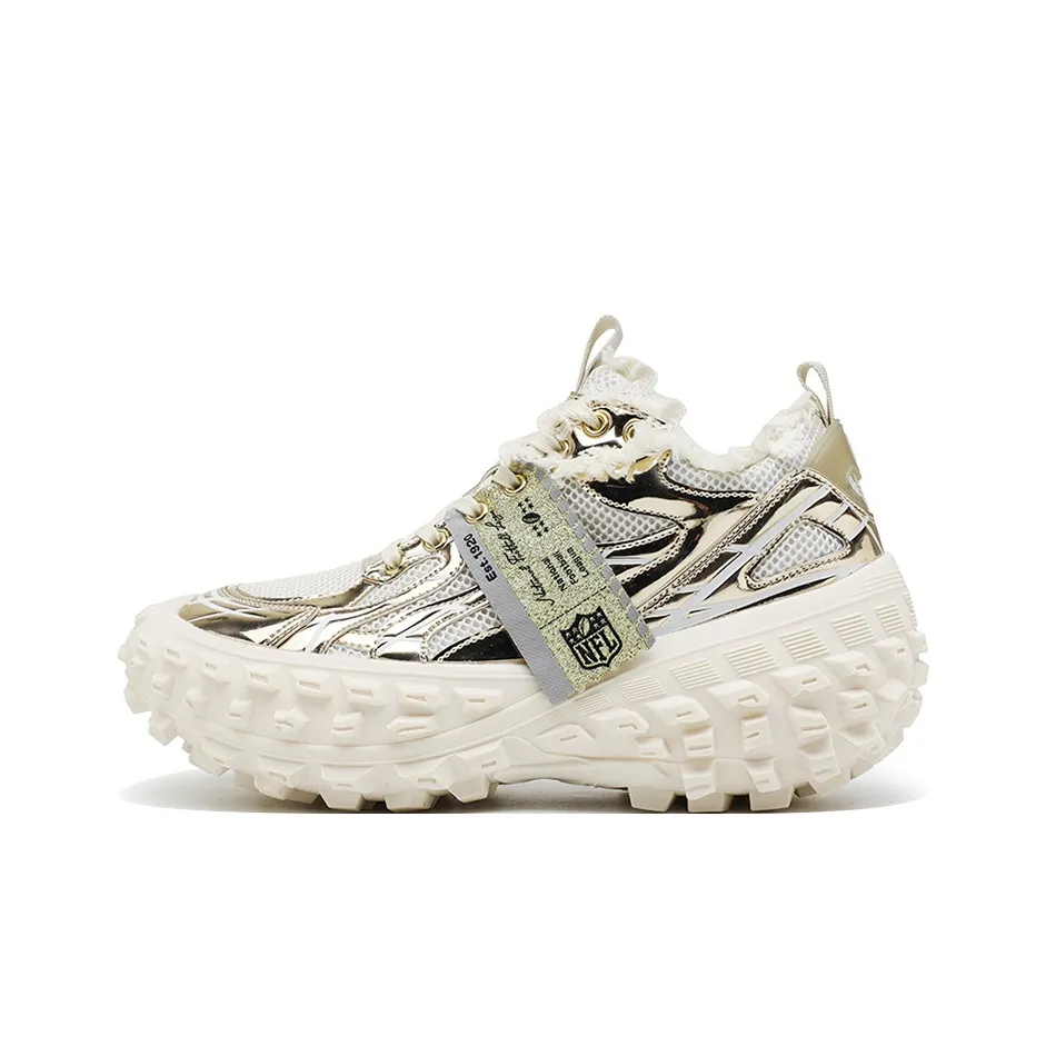 NFL High Wheel Tassel Аbrasion Resistant Дышащий Покрытие Увеличение Высоты Низкий Топ Толстая Подошва Кроссовки Унисекс Бежевый