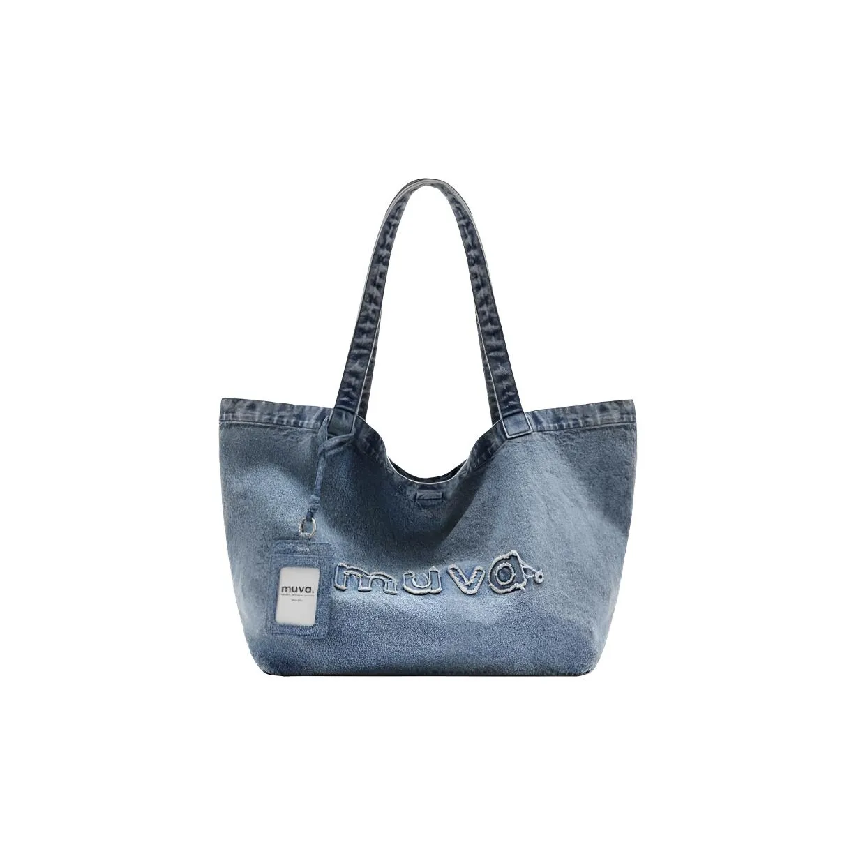 MUVA Denim Tote Bag Shoulder Bag Large Women's Denim Blue