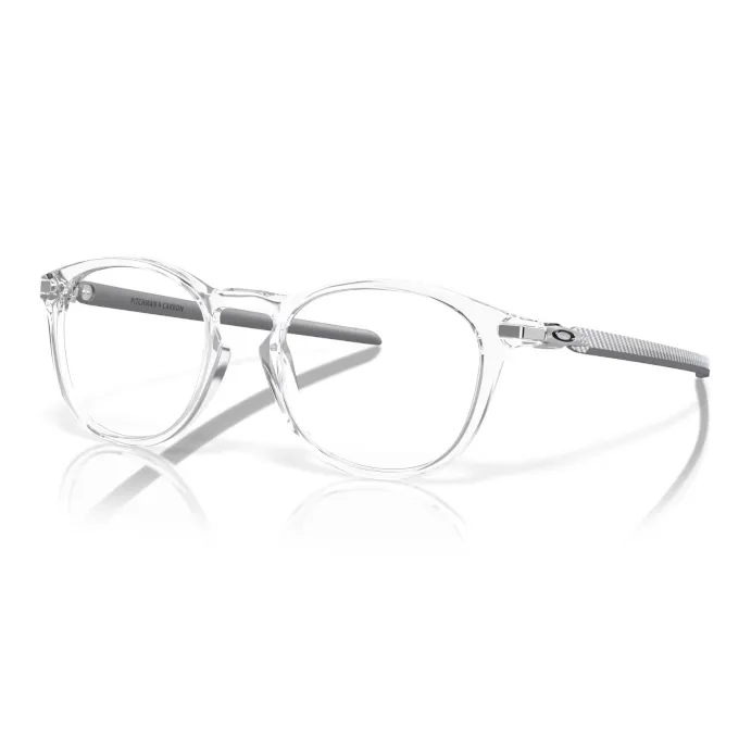 Oakley Plate Frame Oval Eyeglass Frames Unisex Gray