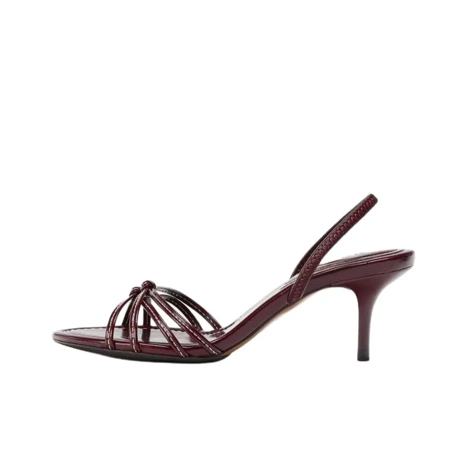 ZARA One Ремешок Сандалии 6 см Женские Бордовый