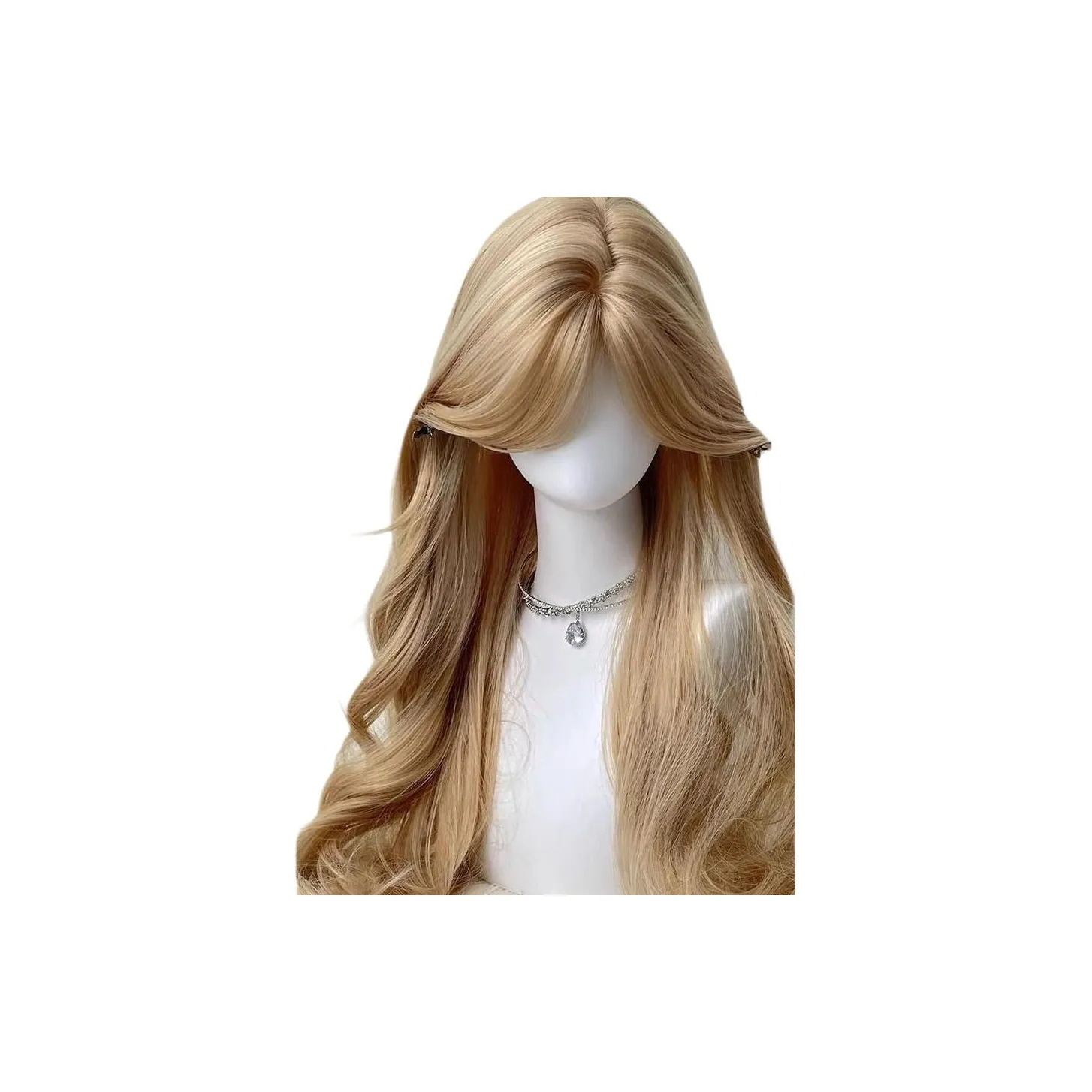 LIANXIANGKE Золотая Перука Розового цвета в одном стиле длинная повседневная белая золотая боковая часть перукосочетка высокая температура пряжа