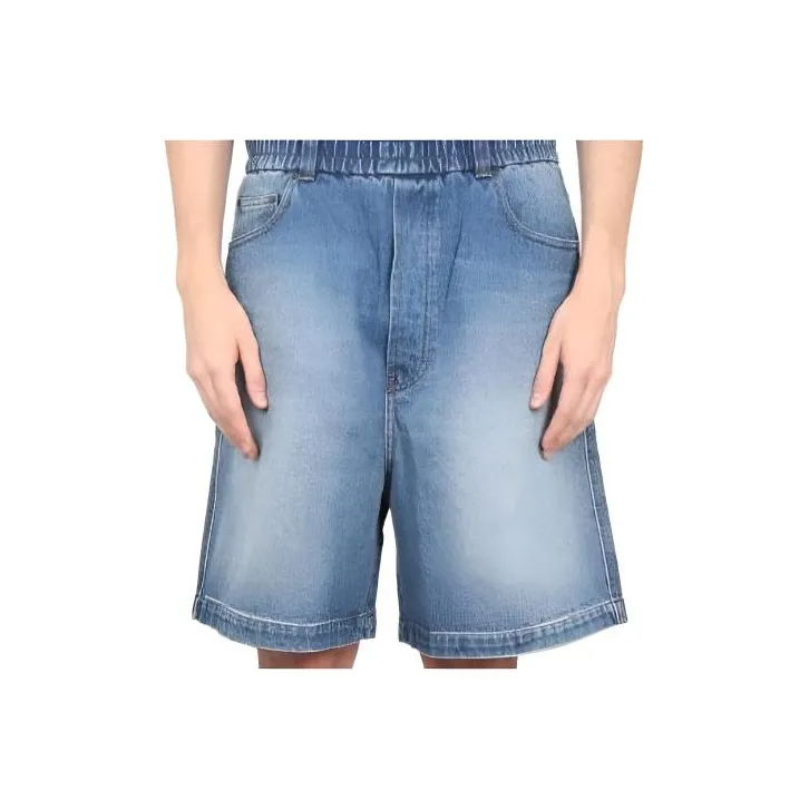 Ami Paris Wide Leg Denim Shorts
