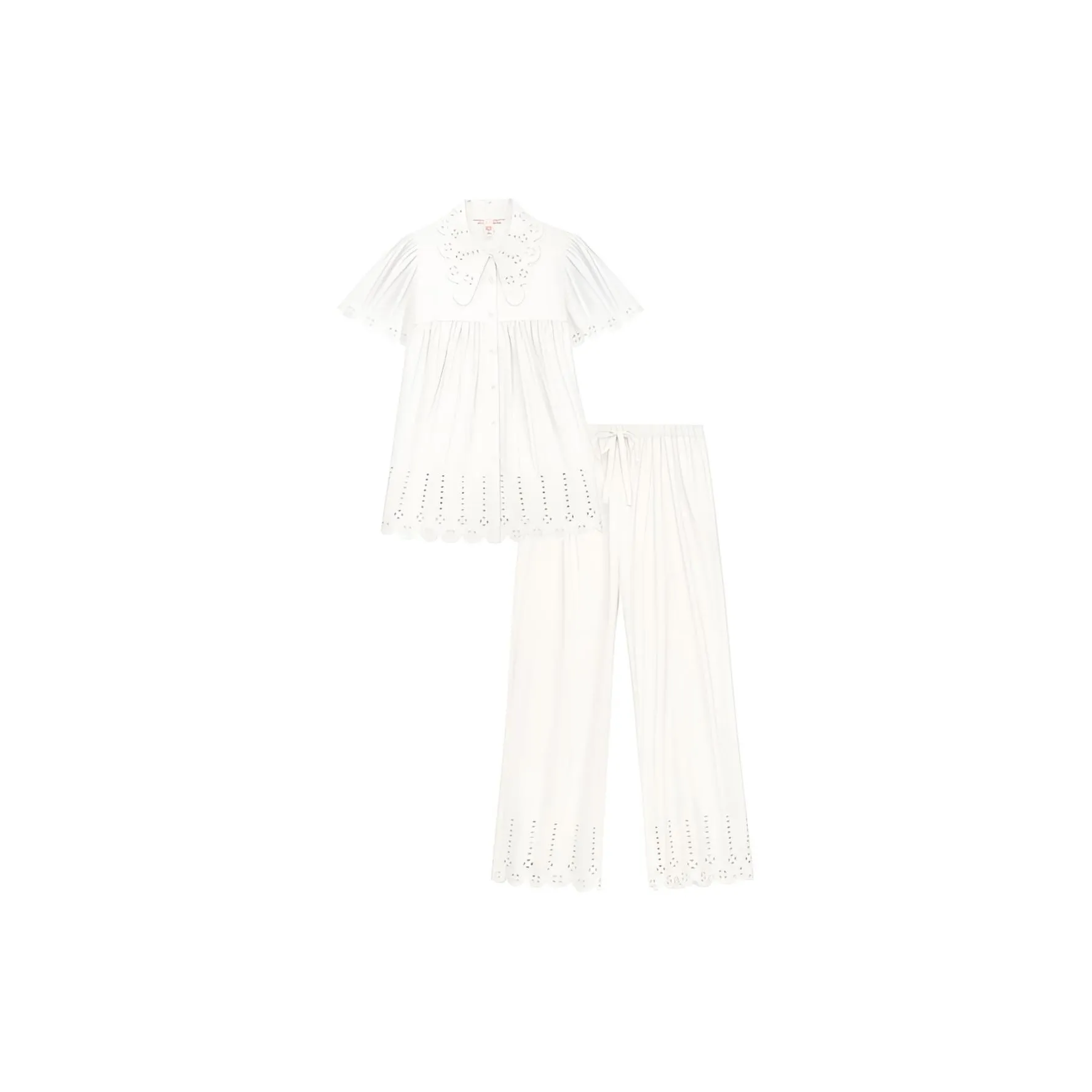 Victoria's Secret x SUSAN FANG SS24 Пижамный комплект Женские Кокосовое молоко Белый