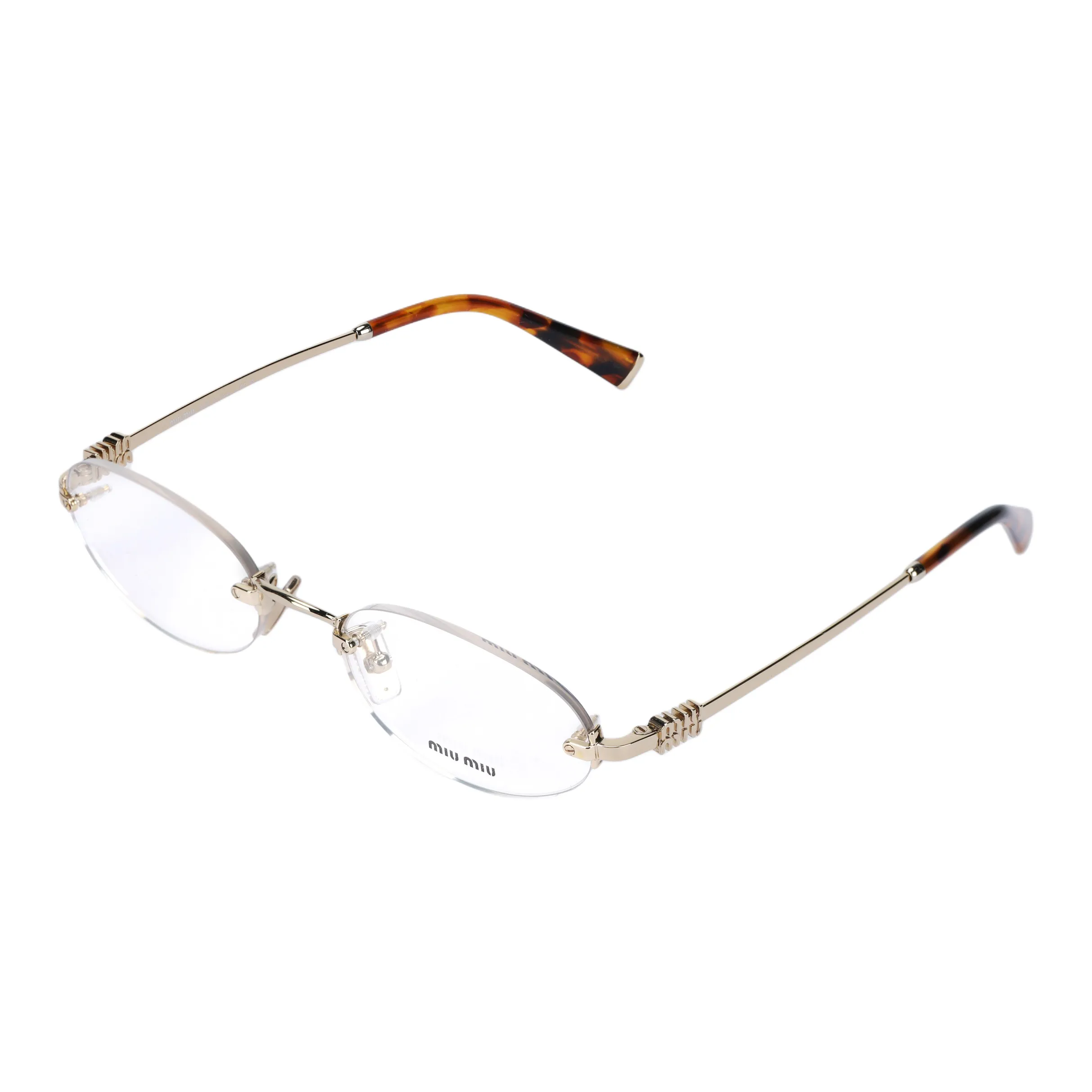 MIU MIU Oval Оправы для очков Женские Золотые