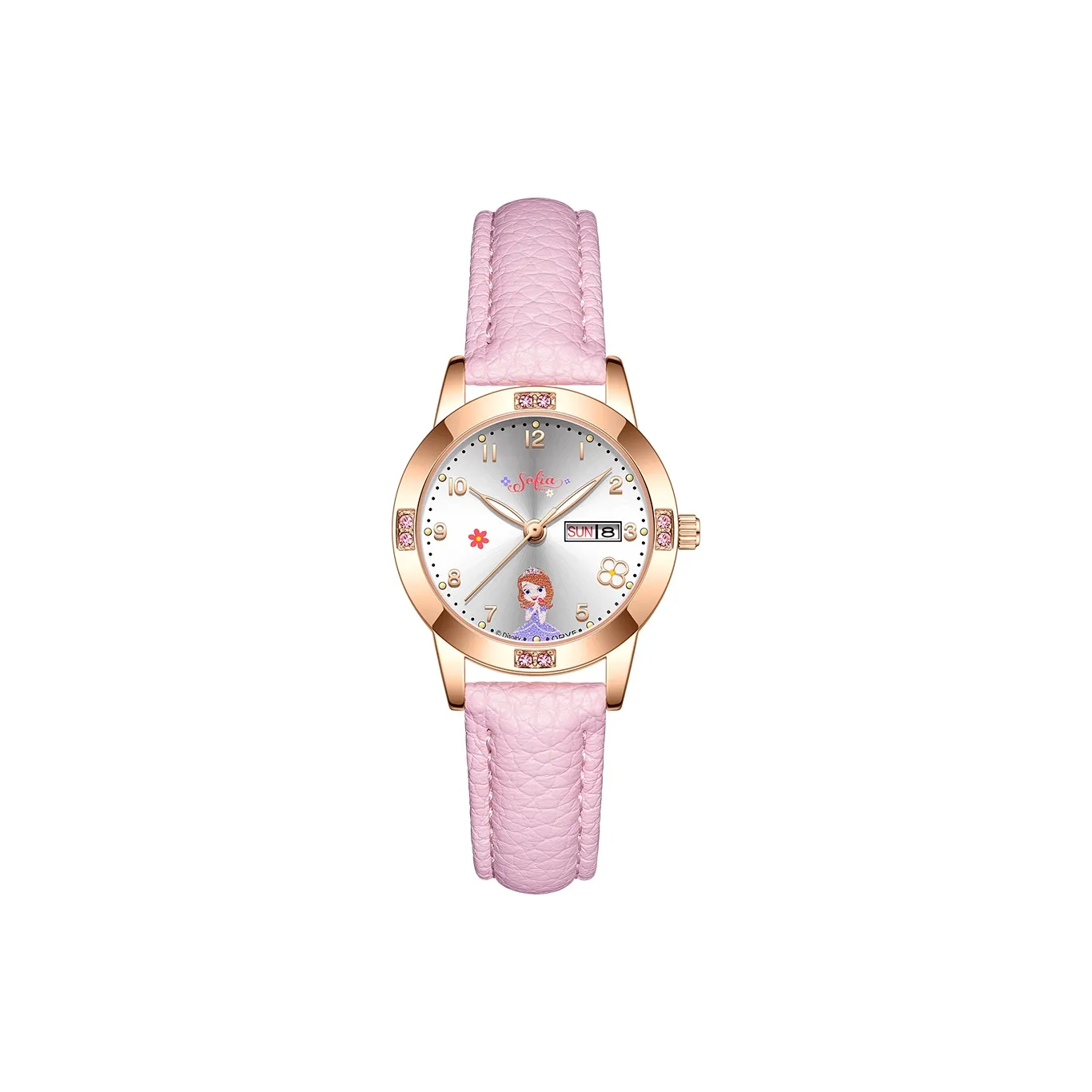 Disney Little Princess Sofia Princess Кварцевый механизм Ремешок Ремешок Часы Детские Серебристый циферблат