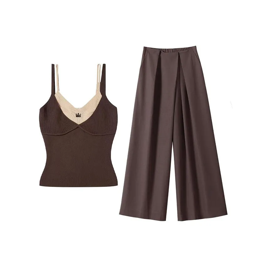 MARIE·COCO Топ на бретелях Топ+брюки Женские Повседневные костюмы