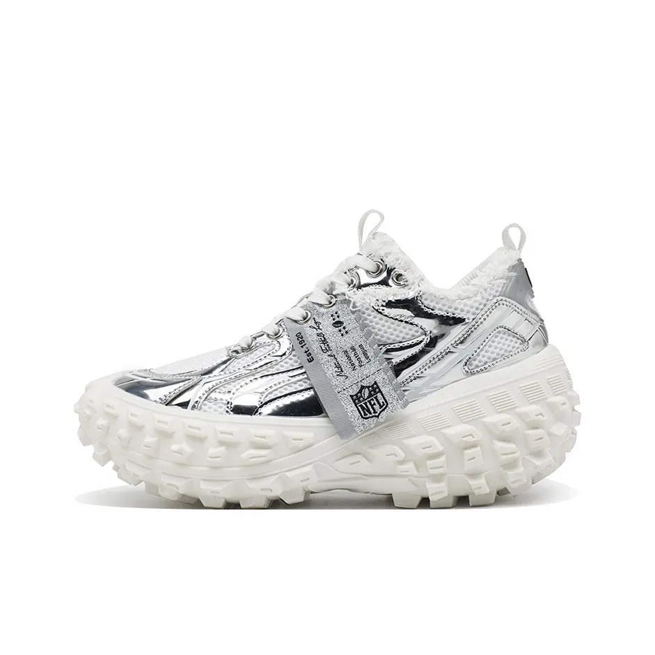 NFL High Wheel Толстая подошва Низкий топ Серый Белый Унисекс