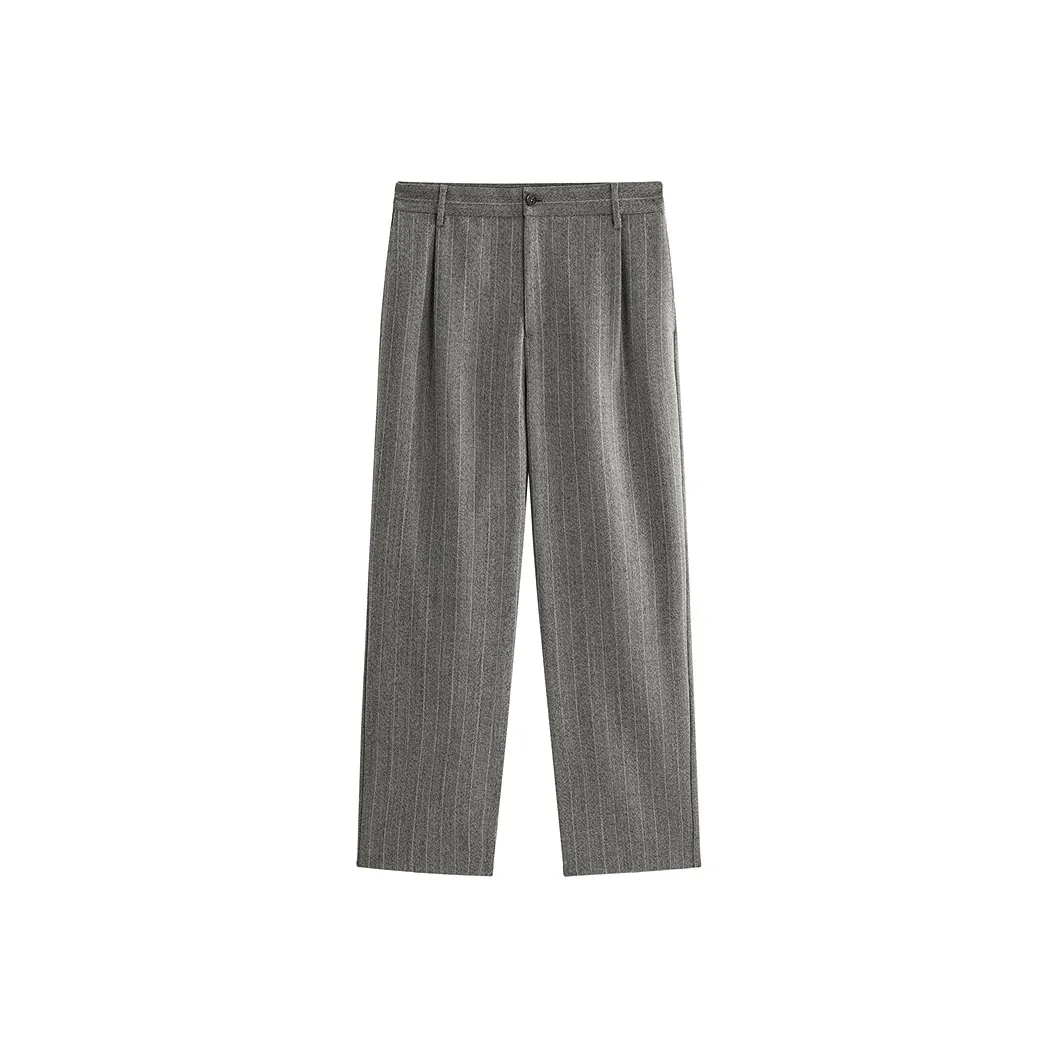 PEACEBIRD MEN Прямой крой Шерсть Костюмные брюки Повседневные брюки Мужской