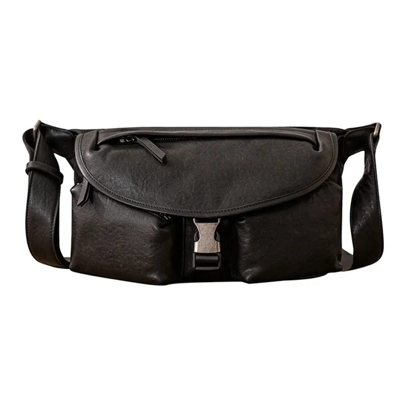 Back Step Сумка через плечо из коровьей кожи Мужская Черная