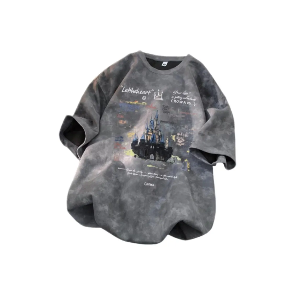 NRXX Мужской Повседневный Tie Dye Модный Удобный Хорошо Выглядящий Универсальный Круглый вырез Рубашка Мужская