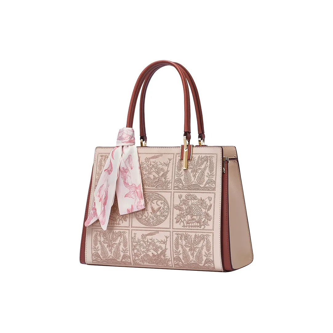 Old Man's Head Телячья кожа с микрофиброй Женская сумка Сумка через плечо Тоут сумка Сумка на плечо Сумка через плечо Сумка для женщин Абрикосово-красный