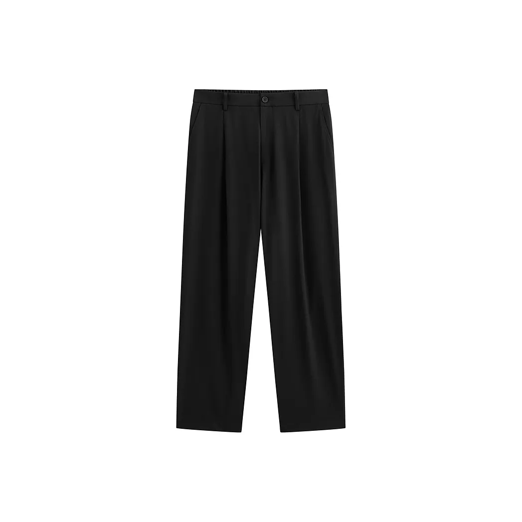 PEACEBIRD MEN Элегантные Широкие Штаны Прямой крой Повседневные Штаны Мужские