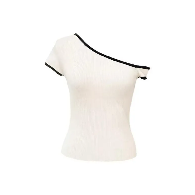 Pear 13 Корейский стиль UNIQUE Off The Shoulder T-рубашка Женская