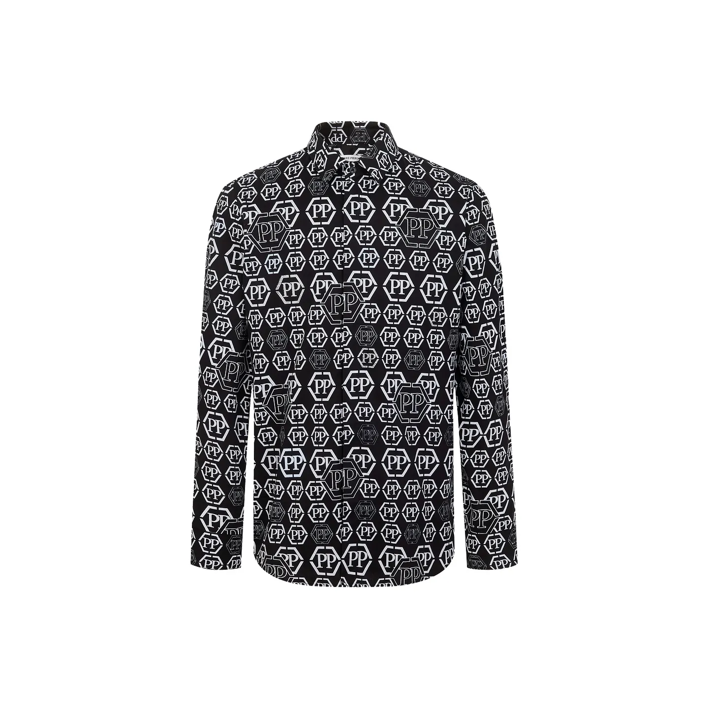 PP PIERRE PIERUCCI Мужская рубашка с черным цветочным принтом