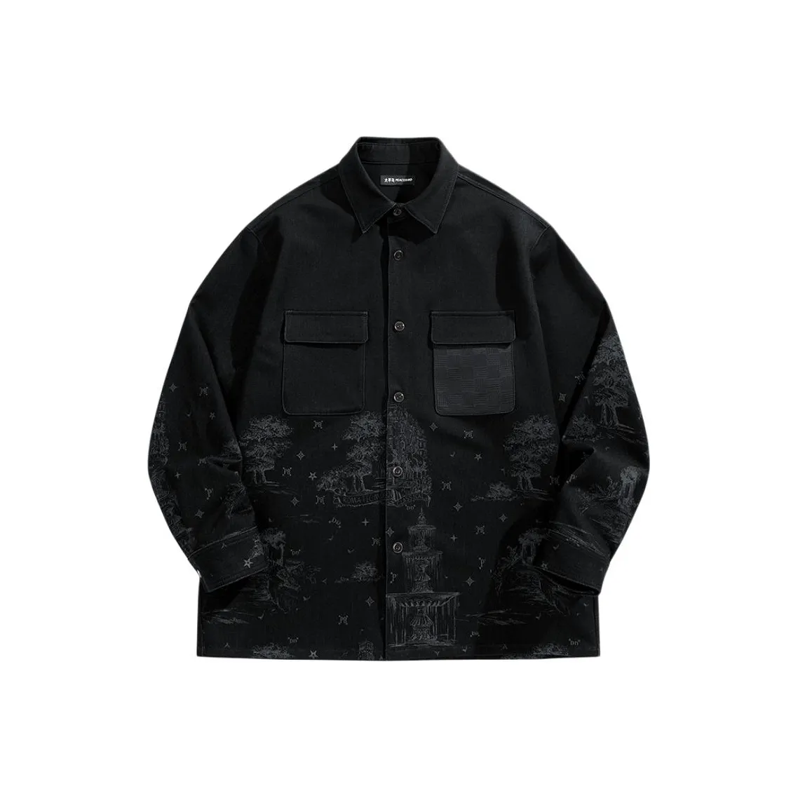 PEACEBIRD MEN Свободный крой Повседневная Джинсовая рубашка Мужская