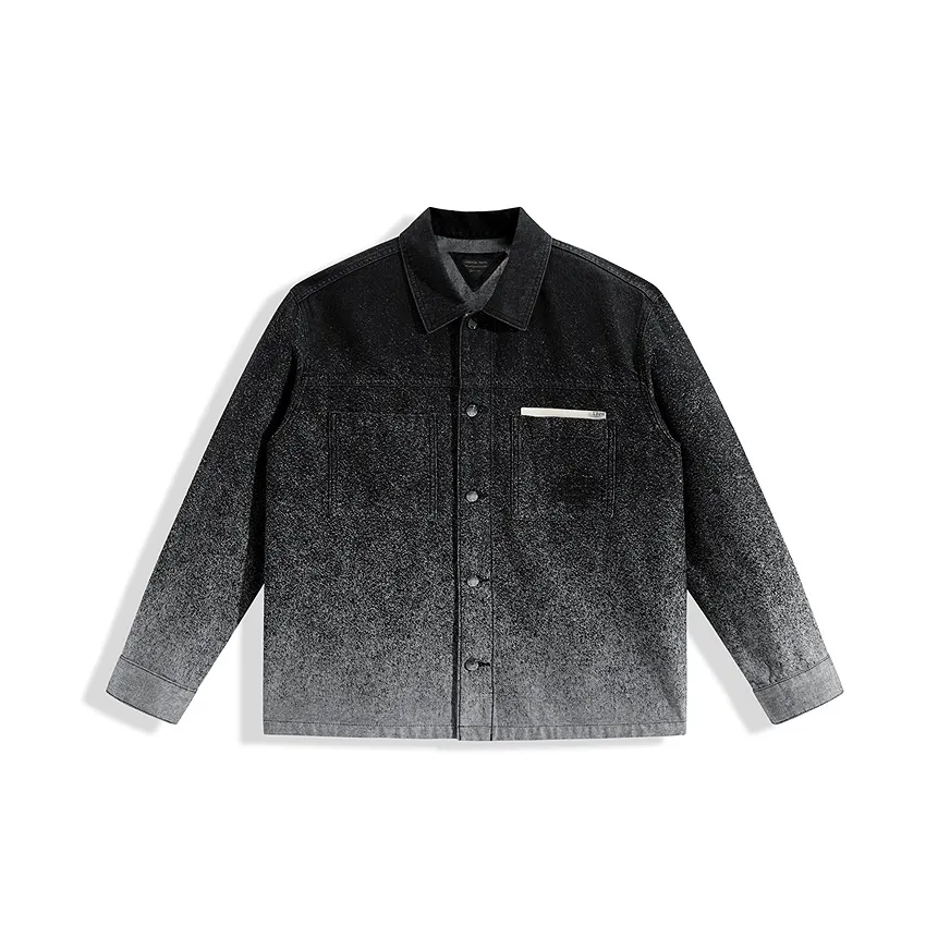 PEACEBIRD MEN Модный Ink Splatter Jacquard Облегающий Повседневный Универсальный Куртка Мужская