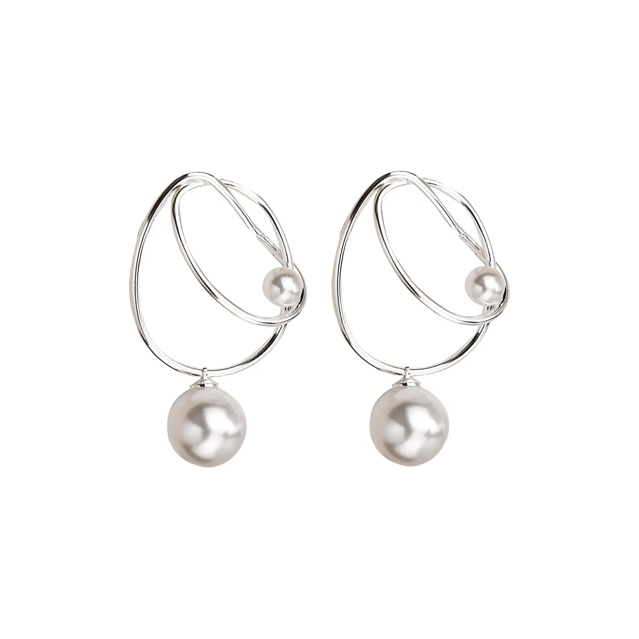 NATURALLYJOJO Искусственная жемчужина Серьги Женское Серебро