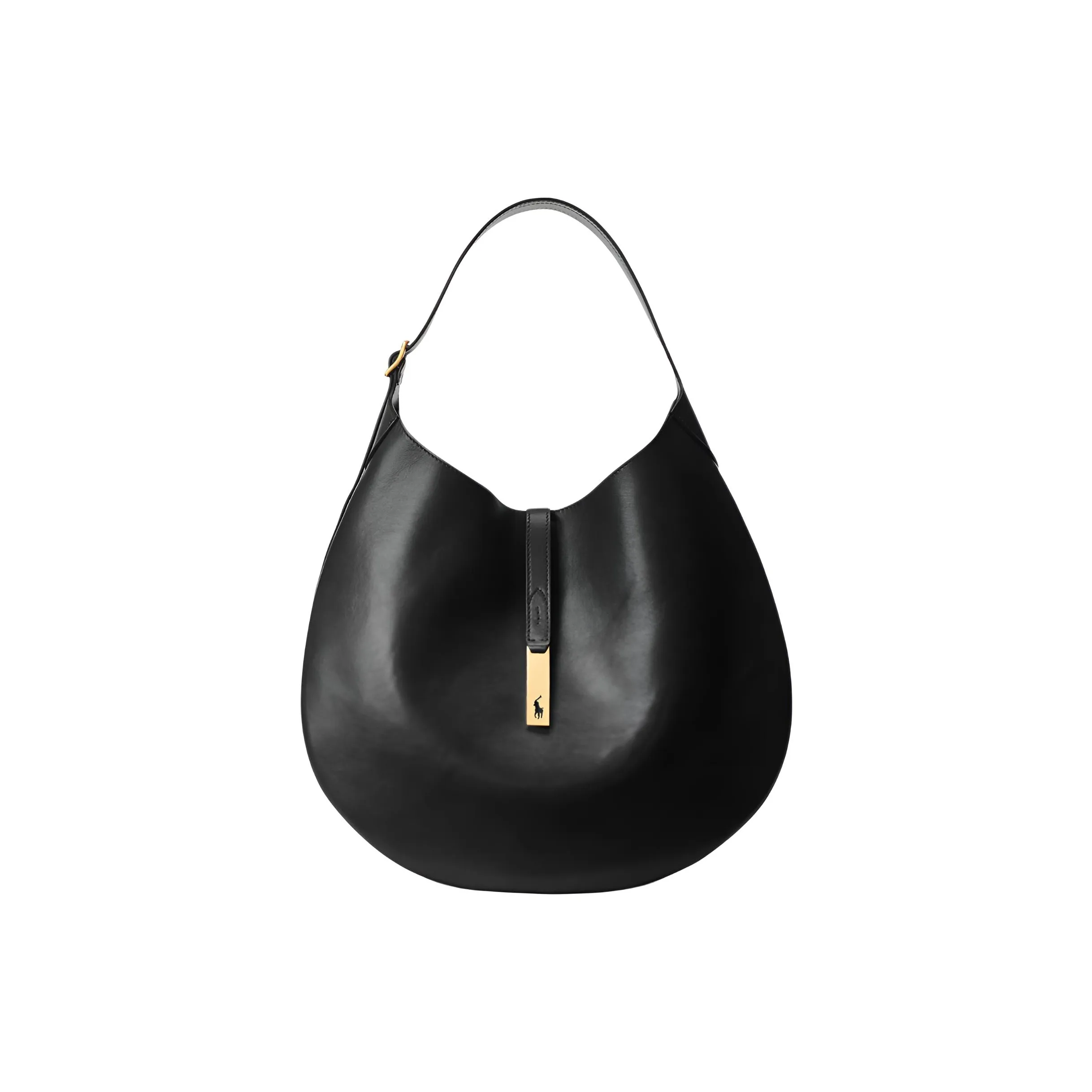 Polo Ralph Lauren Polo ID Cow Leather Handbag Shoulder Bag Women's Black