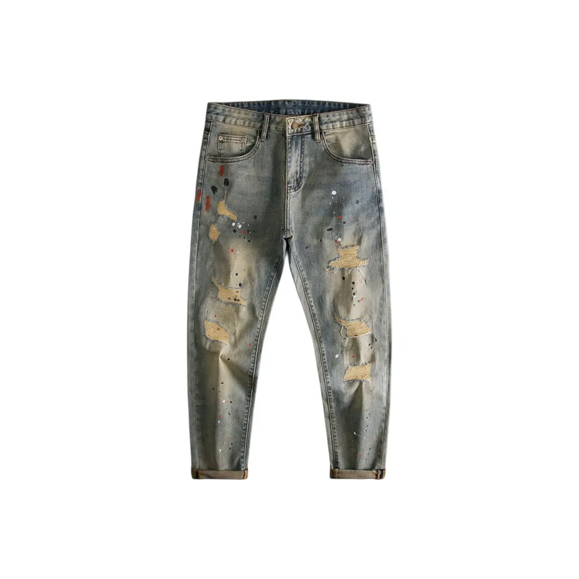 OGQG Винтажный синий Мужские Джинсы