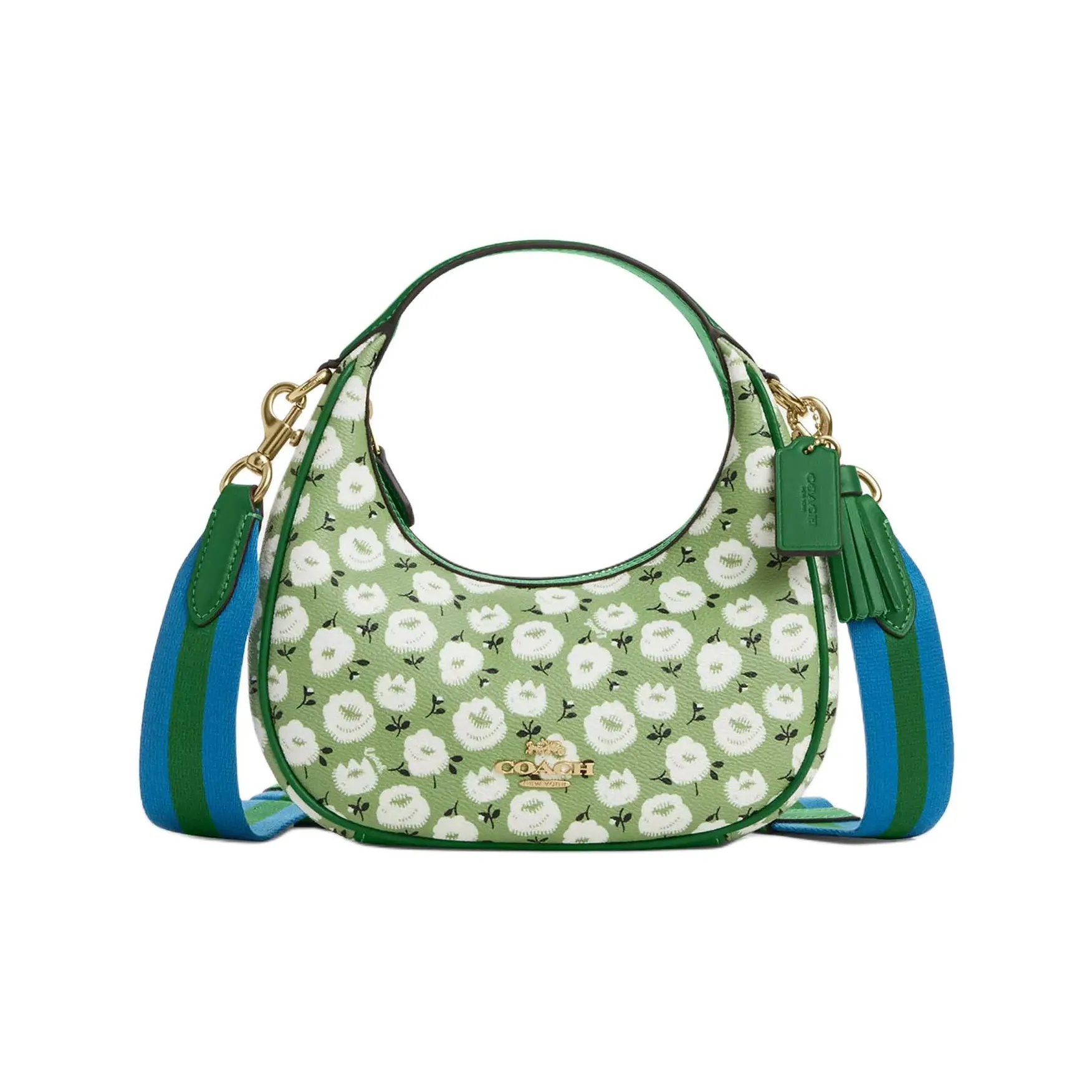 COACH CARMEN Покрытие Холст Сумка Маленькая Женская Зеленая