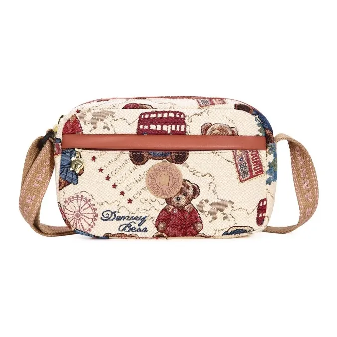 DANNYBEARJEANS Ткань Сумки через плечо Стандартные Женские Розовый Зеленый Эльф Золотая нить Медвежонок Dodo Медвежонок Шампанское золото