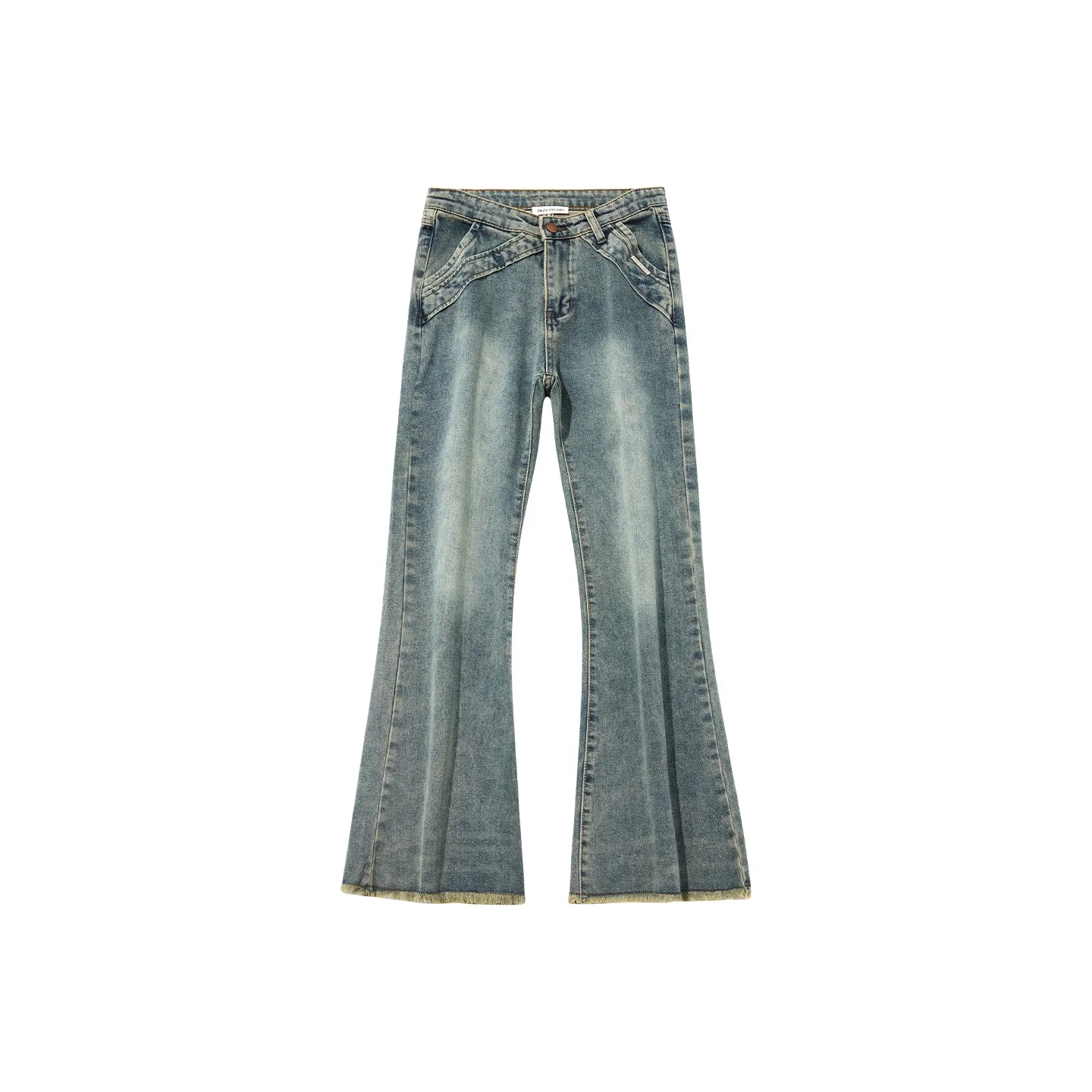 ZRZV Джинсы Женские Винтаж Стилизированный Миллениал Синий