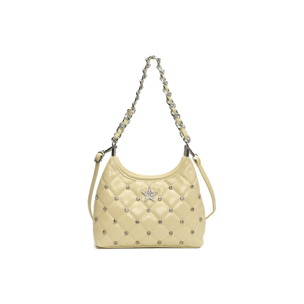 DIFFERENT FACES ПУ (полиуретан) Через плечо Подмышечный Сумка на плечо Женская Желтая