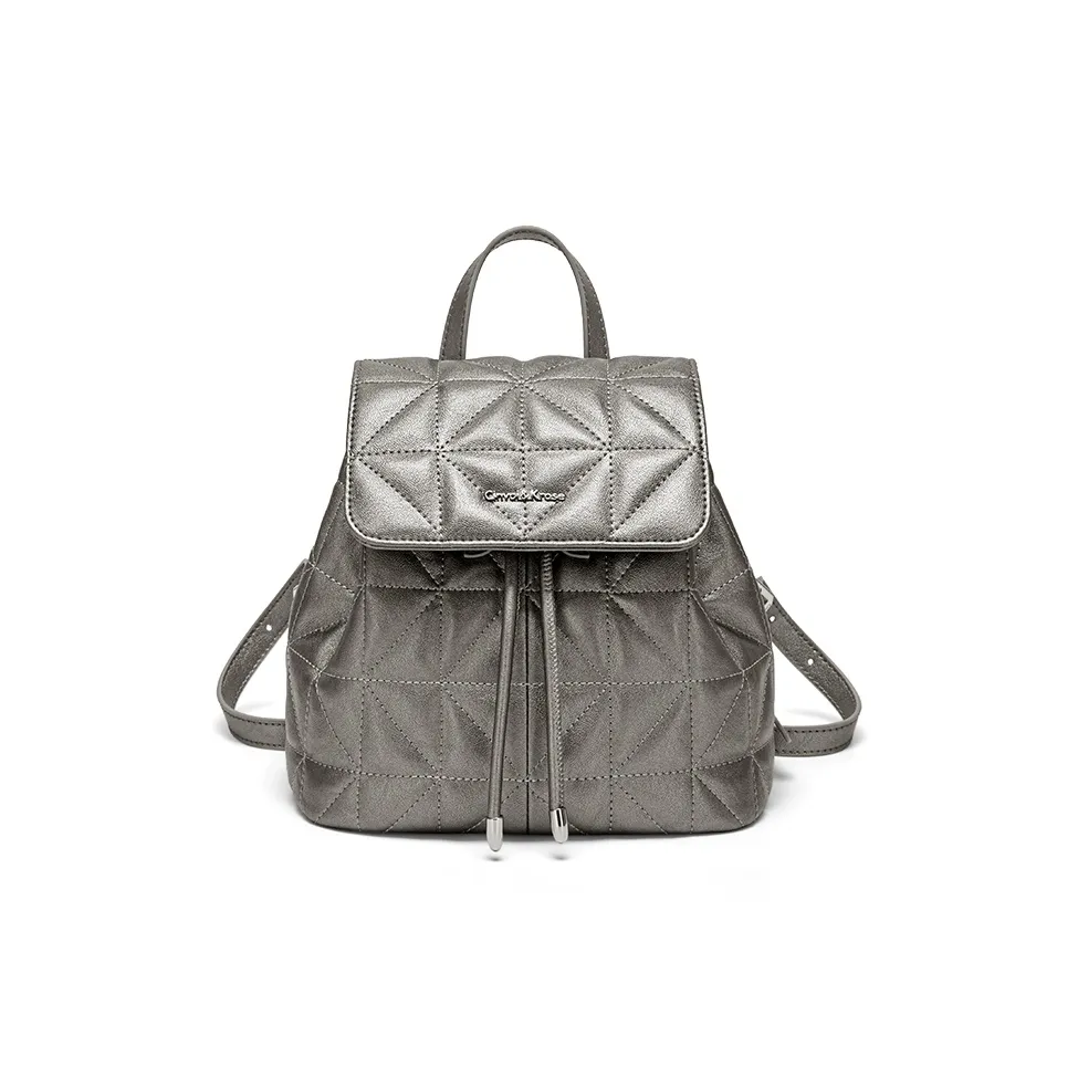 CinvaiKrose Рюкзак из синтетической кожи стандартный женский антикварный серебристый черный