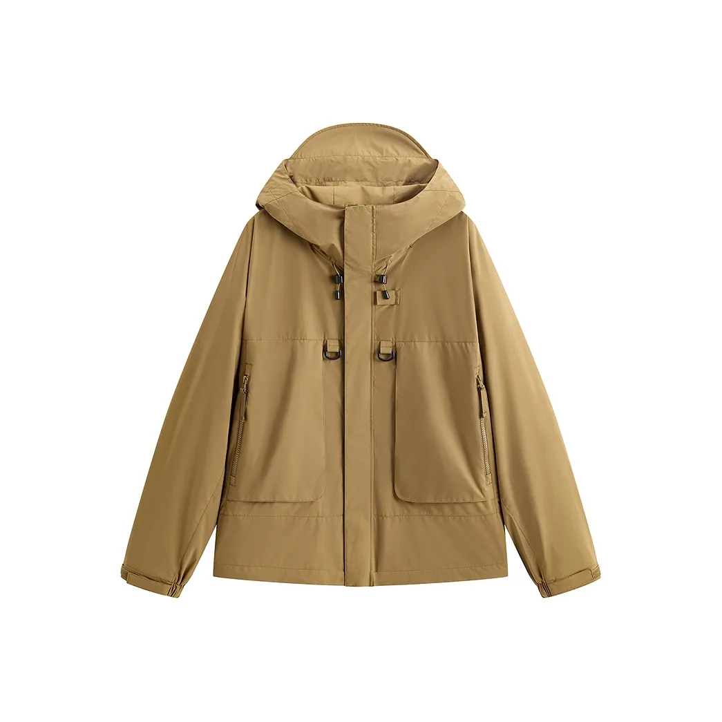 PEACEBIRD MEN Свободный крой молнии с капюшоном пальто куртка мужская